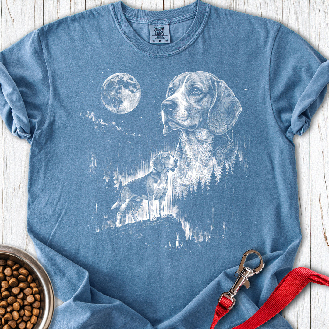 Beagle Moonlight Premium Tee — Blue Jean