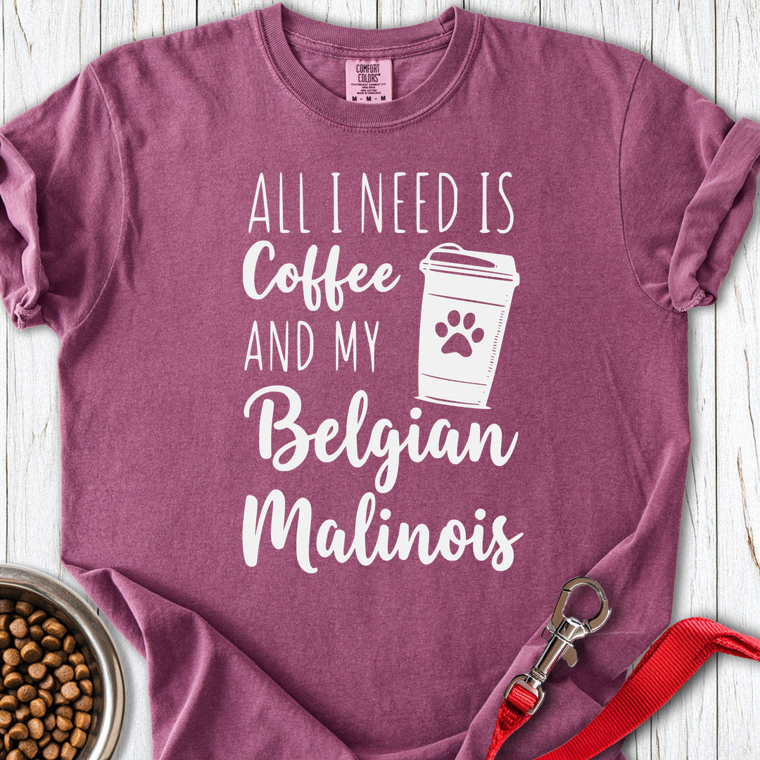 Belgian Malinois & Coffee Premium Tee Berry