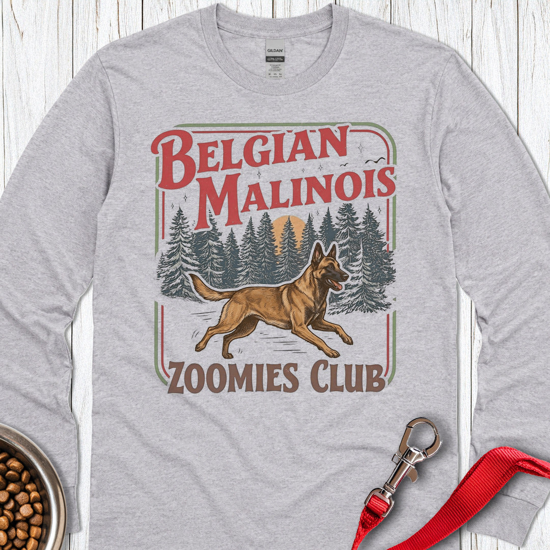Belgian Malinois Zoomies Club Long Sleeve β Sport Grey
