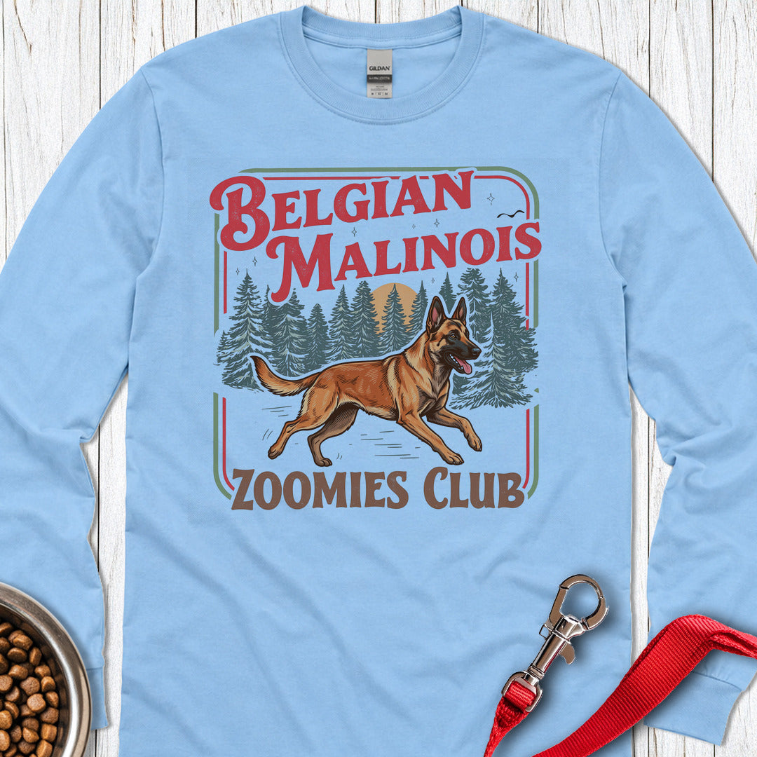 Belgian Malinois Zoomies Long Sleeve β Carolina Blue
