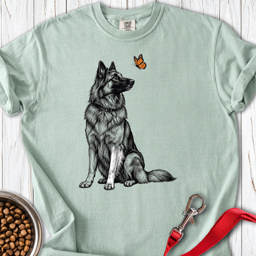 Belgian Tervuren Butterfly Premium Tee — Bay
