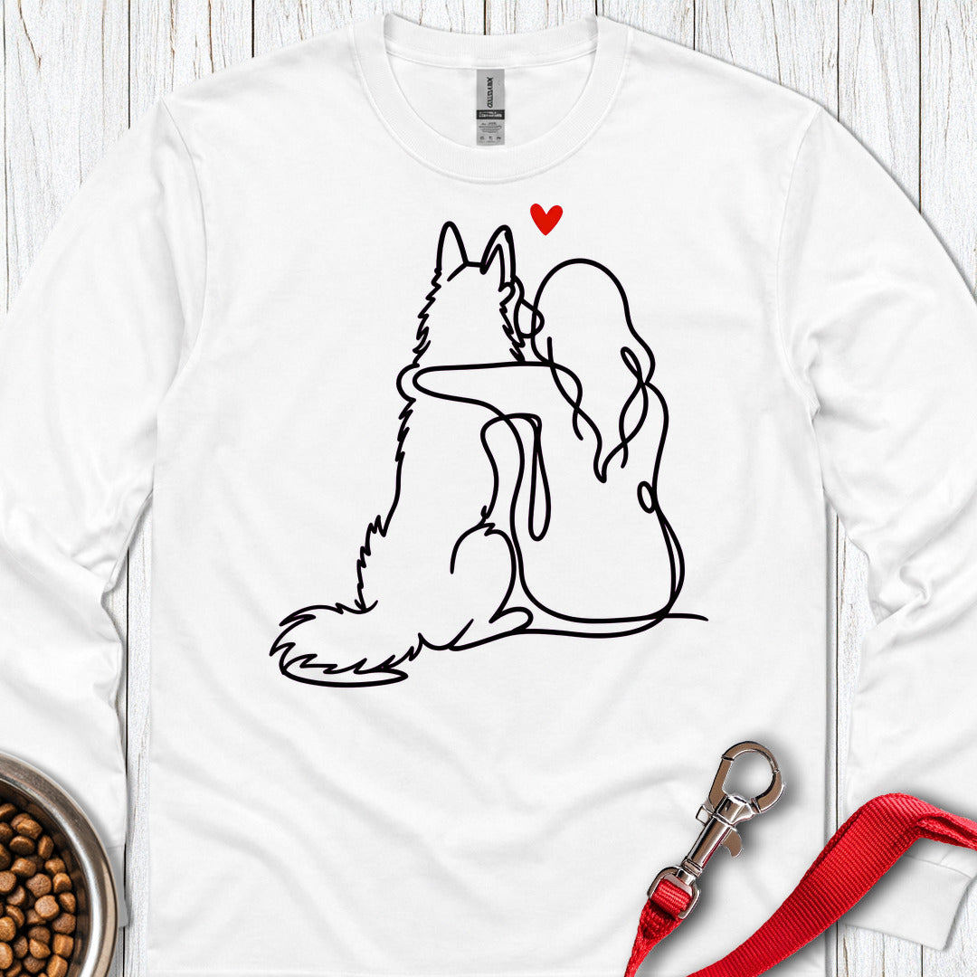 Belgian Tervuren Lineart Long Sleeve — White