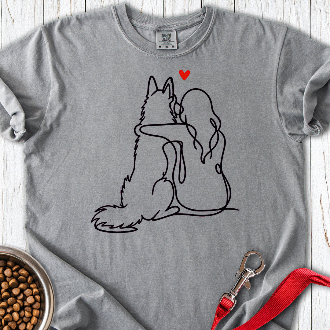 Belgian Tervuren Lineart Premium Tee — Grey
