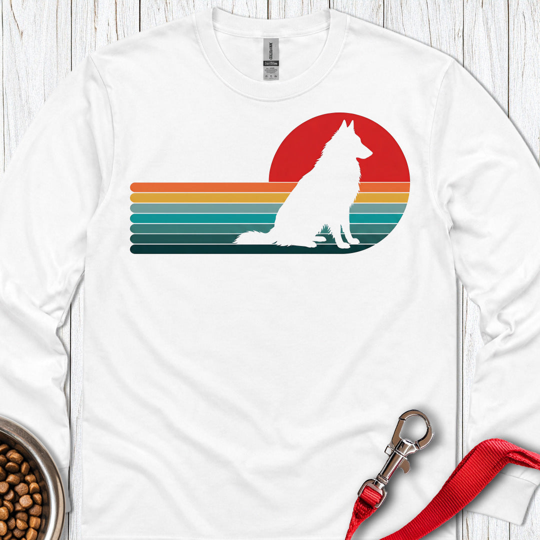 Belgian Tervuren Retro Sunset Long Sleeve — White