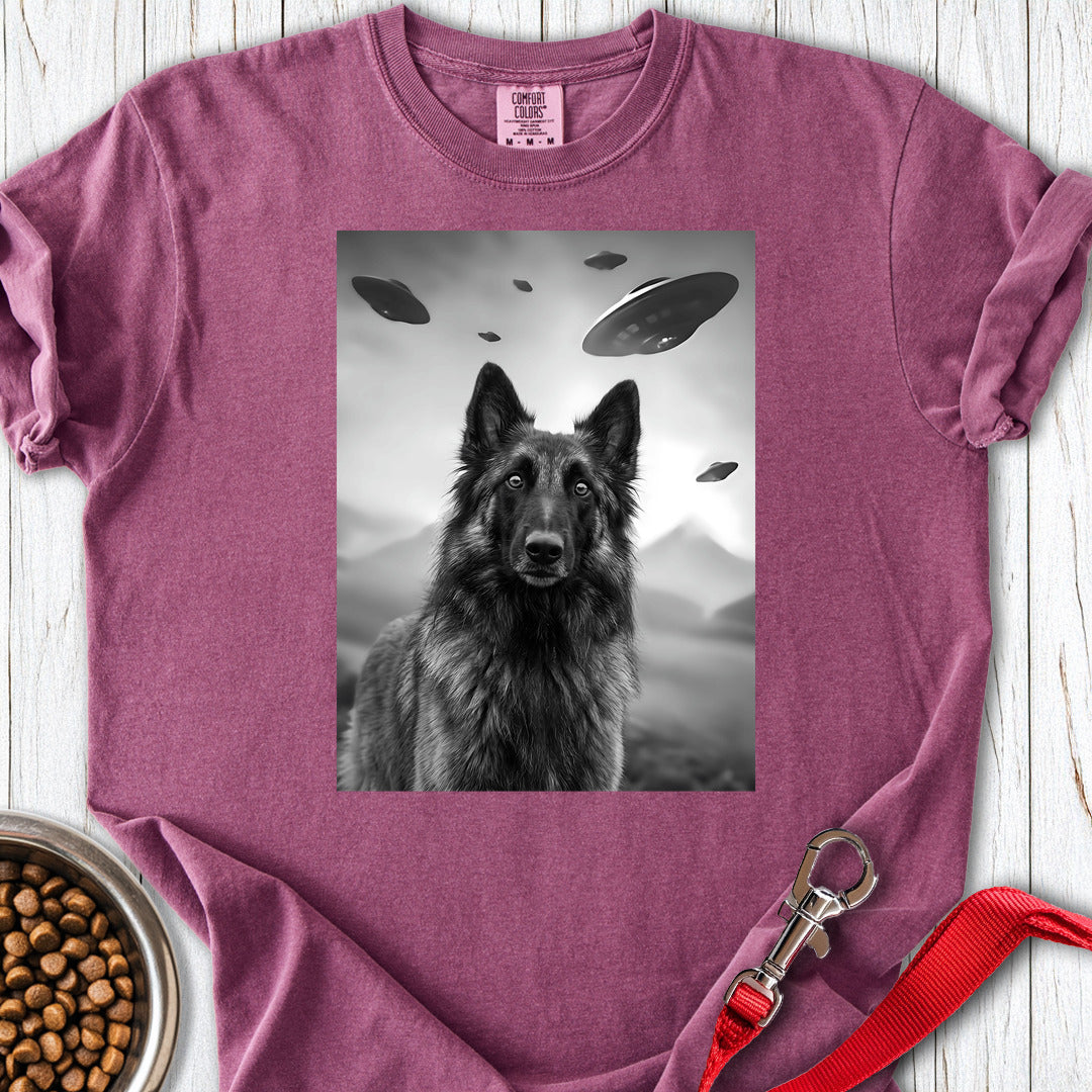 Belgian Tervuren UFO Premium Tee — Berry