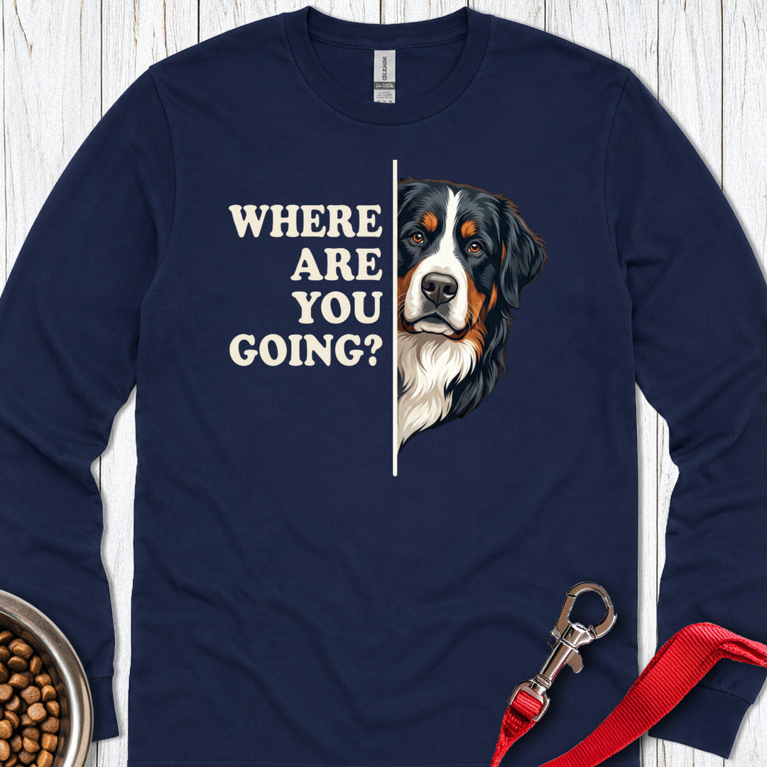 Bernese Mountain Dog Alert Long Sleeve — Navy