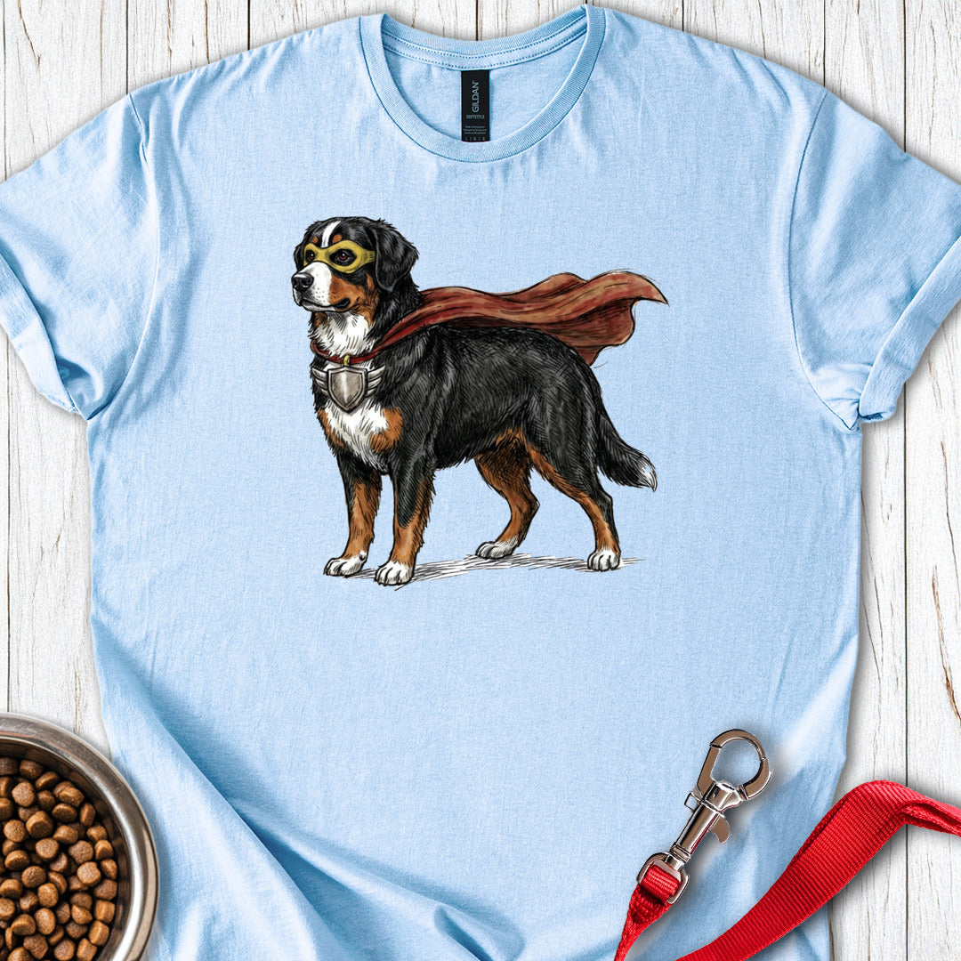 Bernese Mountain Dog Superhero Light Blue