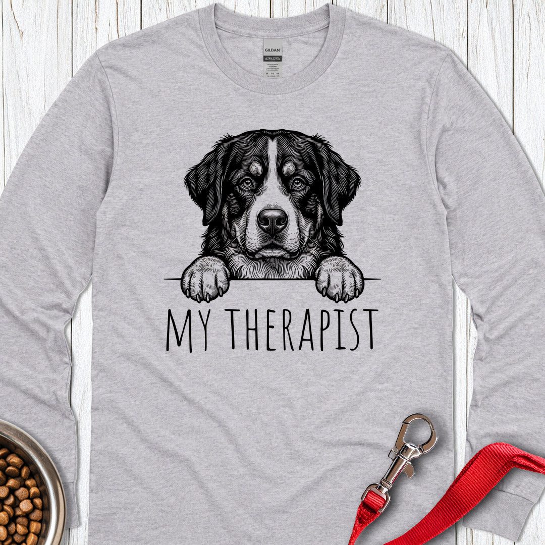 Bernese Mountain Dog Therapist Long Sleeve — Sport Grey