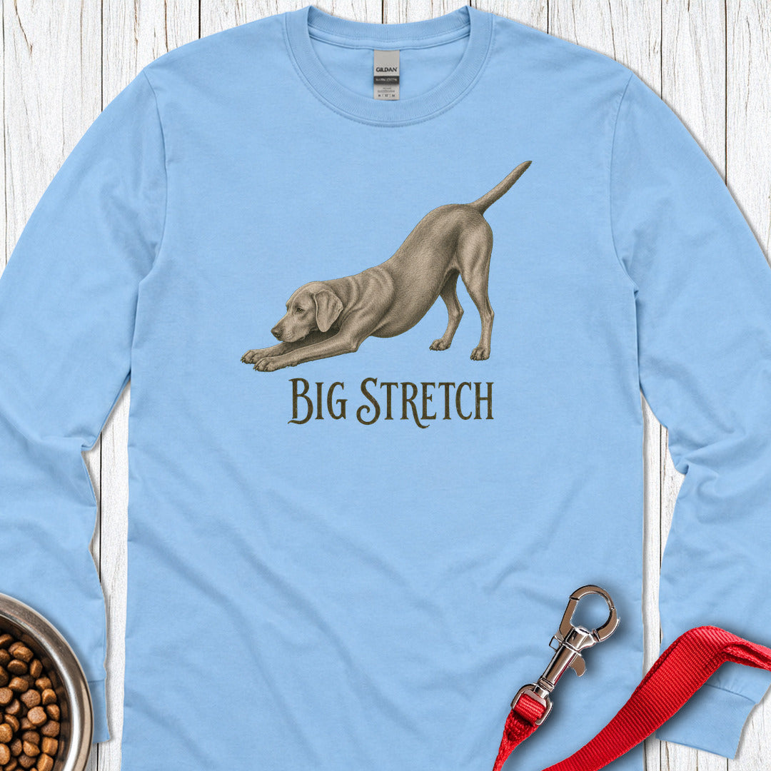 Big Stretch Weimaraner Long Sleeve β Carolina Blue