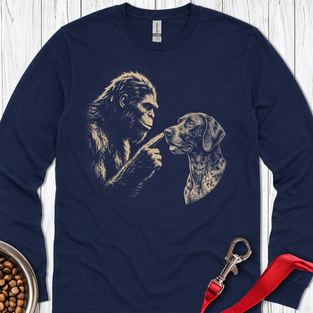Bigfoot German Shorthaired Pointer Long Sleeve — Navy