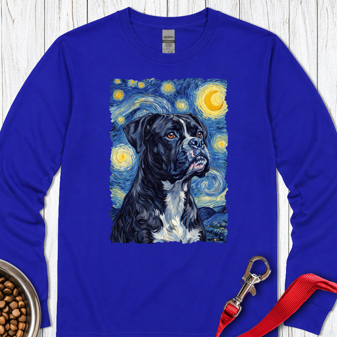 Black Boxer Van Gogh Long Sleeve Royal