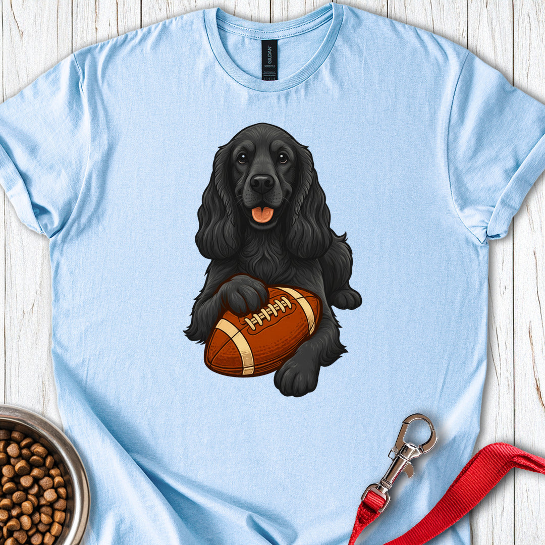 Black Cocker Spaniel Football Light Blue