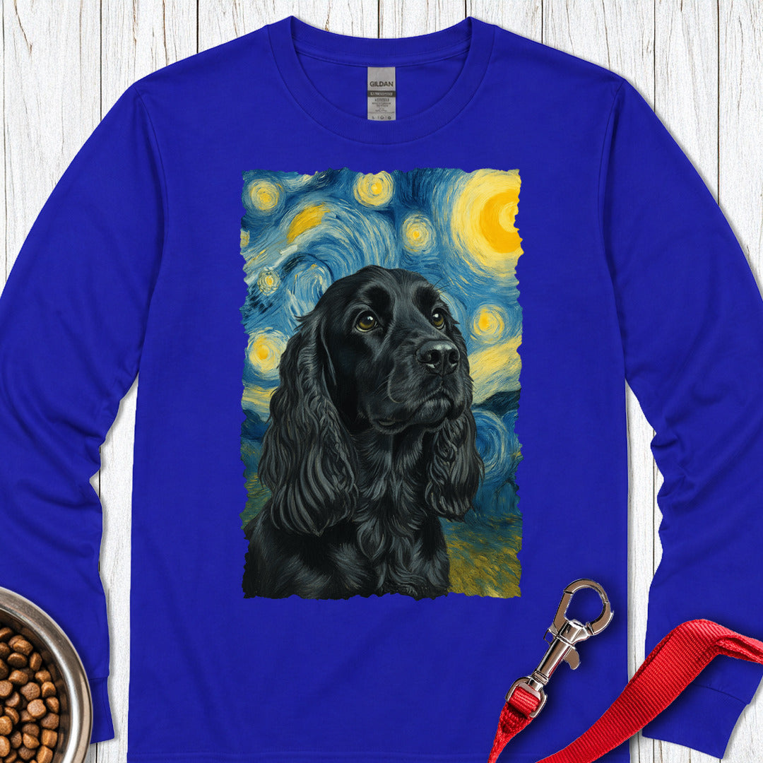 Black Cocker Spaniel Starry Night Long Sleeve β Royal