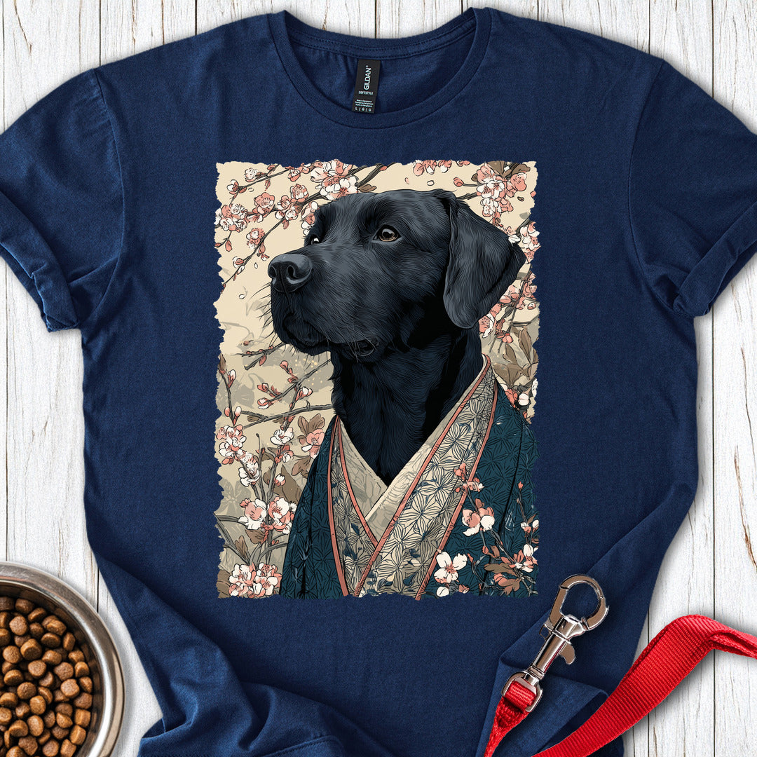 Black Labrador Japanese Art Navy