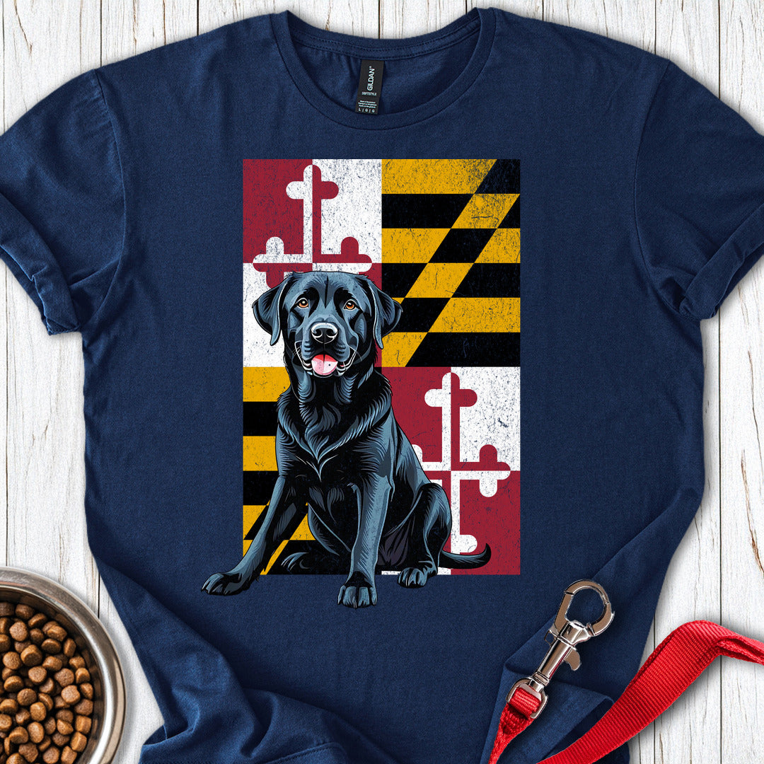 Black Labrador Maryland Flag Navy