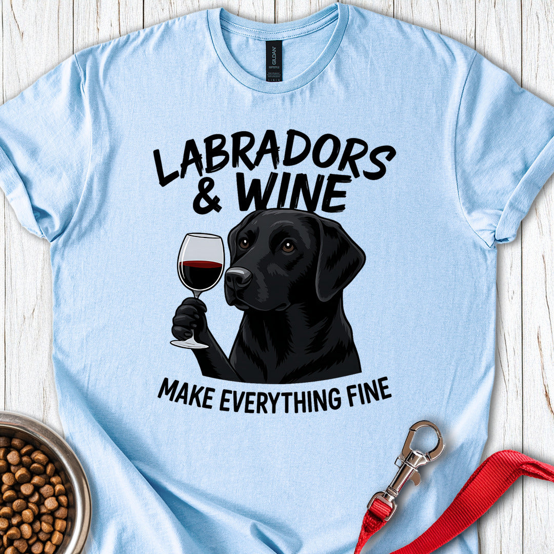Black Labradors & Wine Light Blue