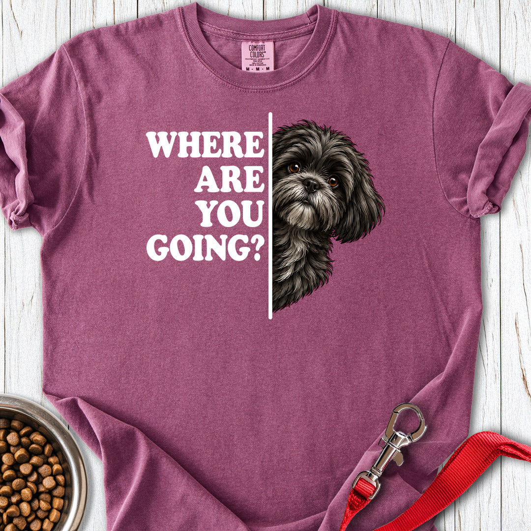 Black Shi Tzu Alert Premium Tee — Berry