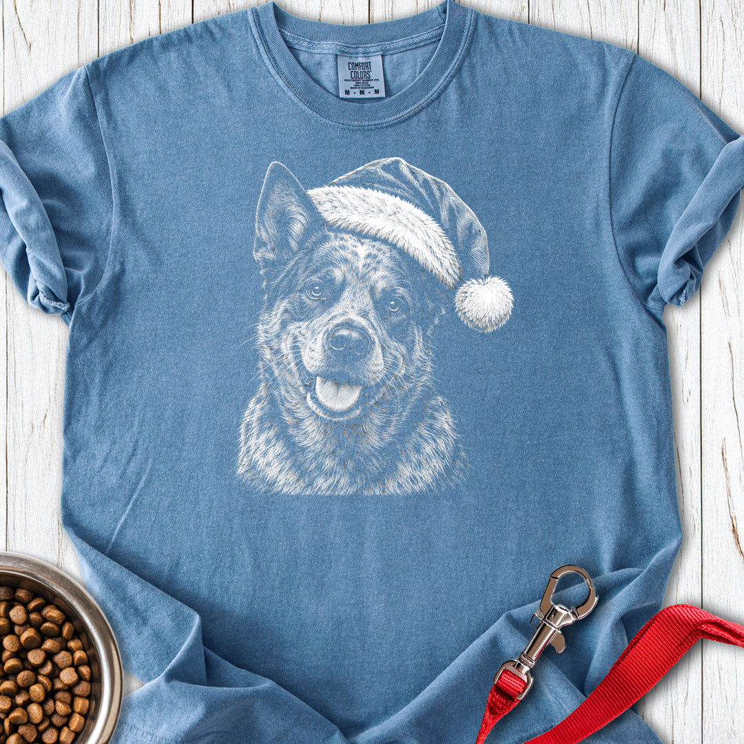 Blue Heeler Dog Christmas Premium Tee Blue Jean