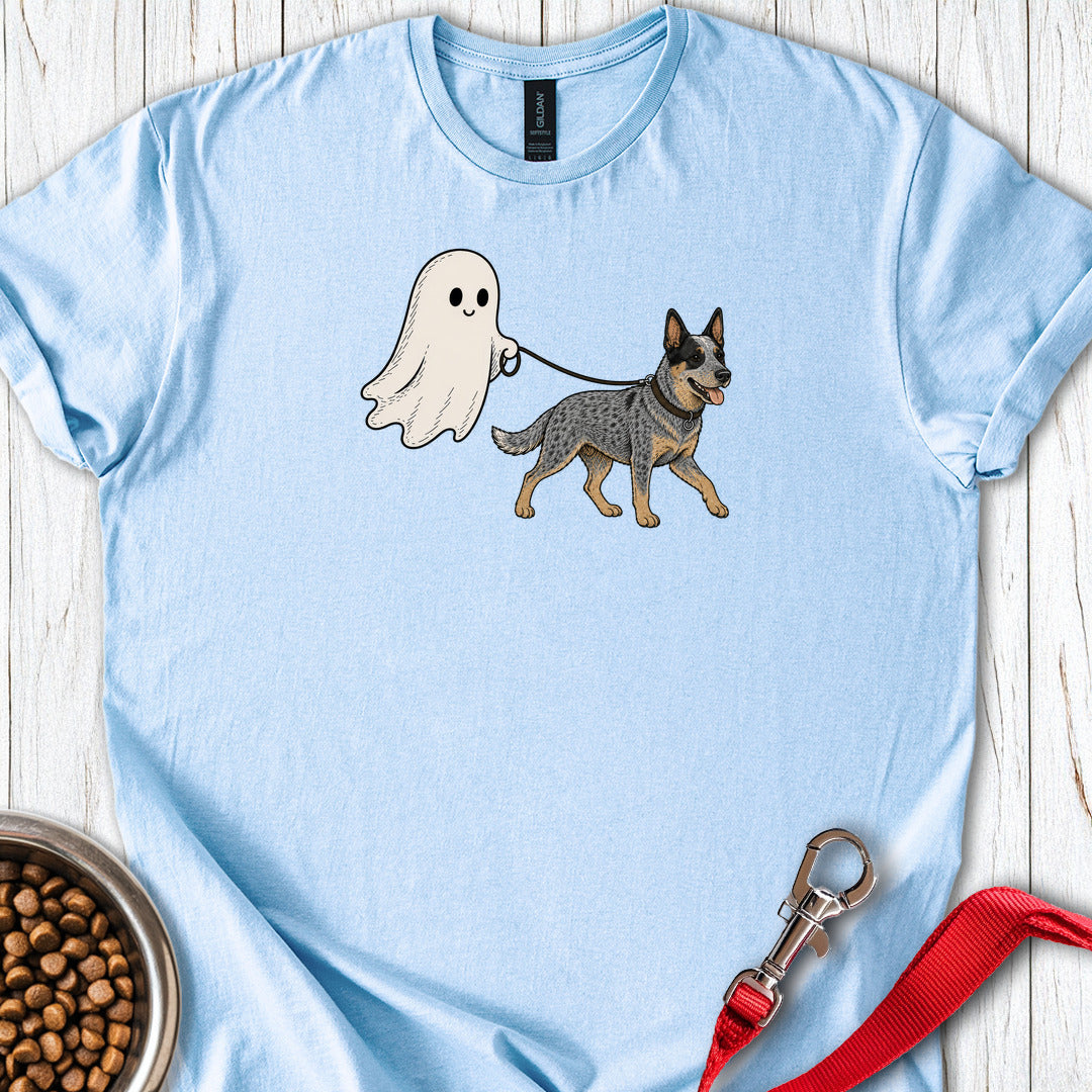 Blue Heeler Ghost Halloween Light Blue