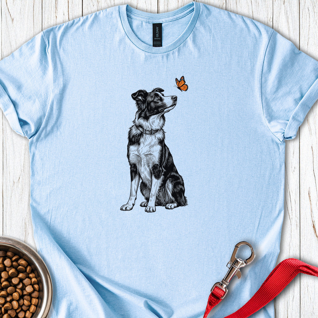 Border Collie Butterfly Light Blue