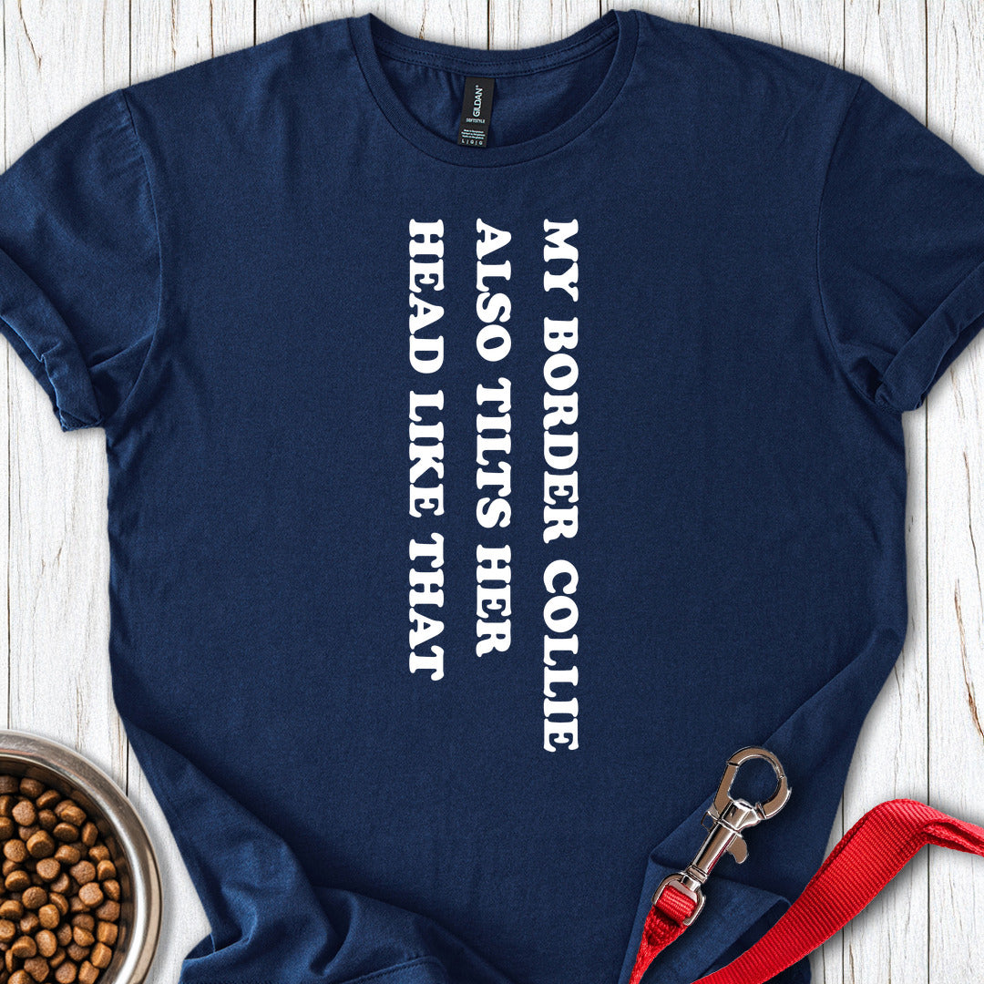Border Collie Tilt Her Head — Navy