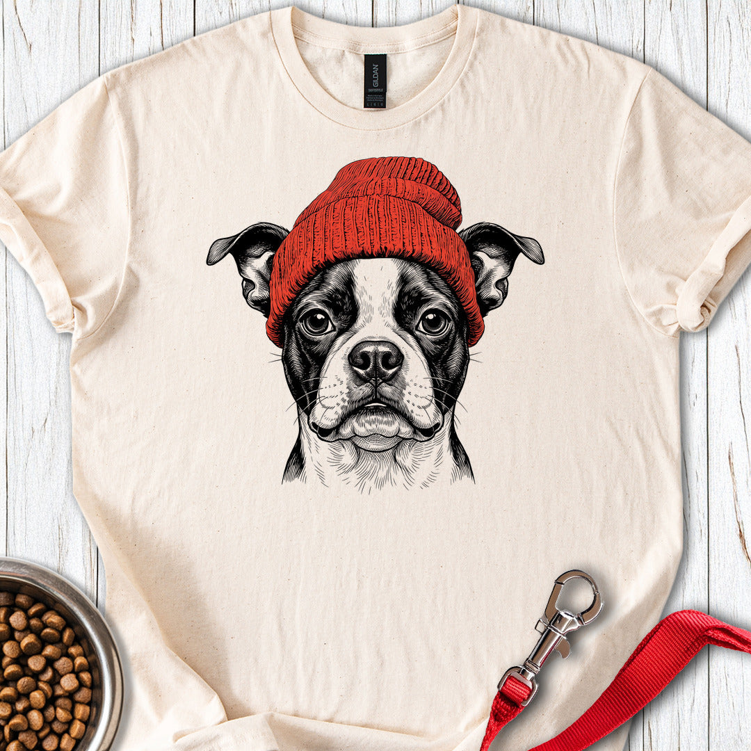 Boston Terrier Beanie — Natural