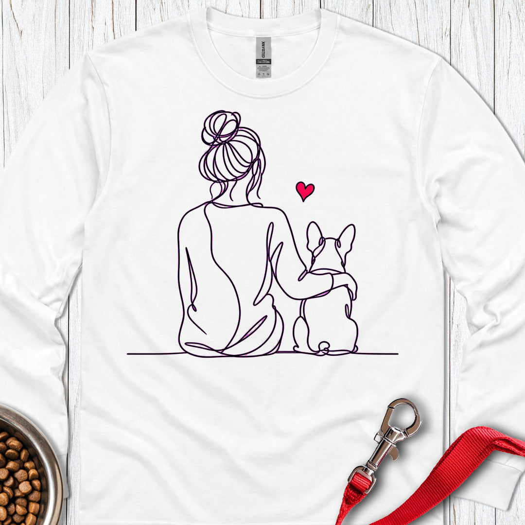Boston Terrier Hug Long Sleeve — White