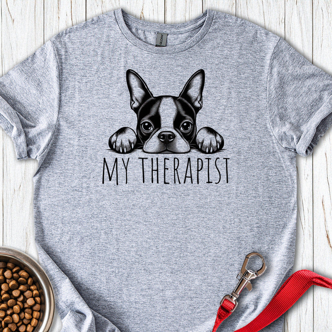 Boston Terrier My Therapist — Sport Grey