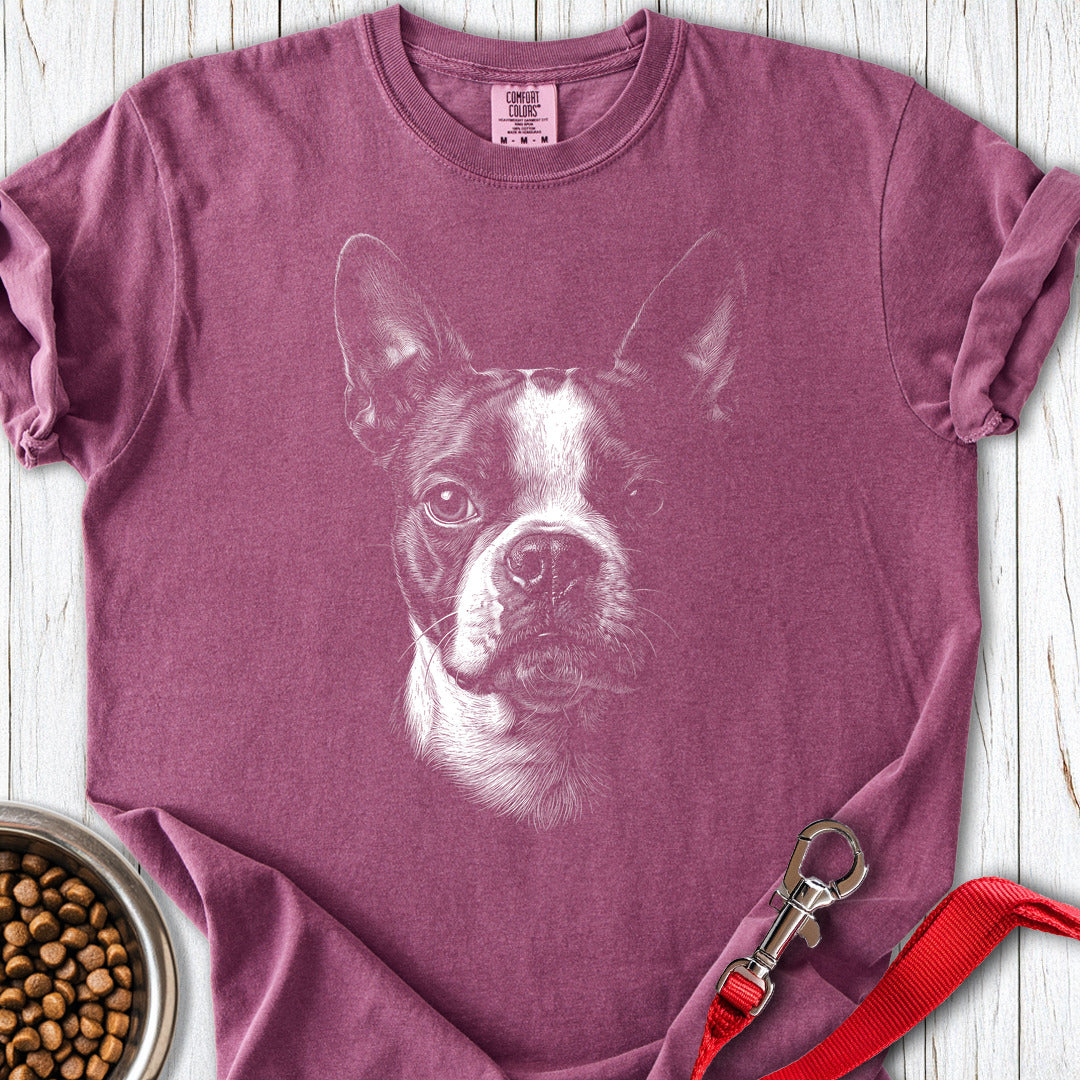 Boston Terrier Portrait Premium Tee — Berry