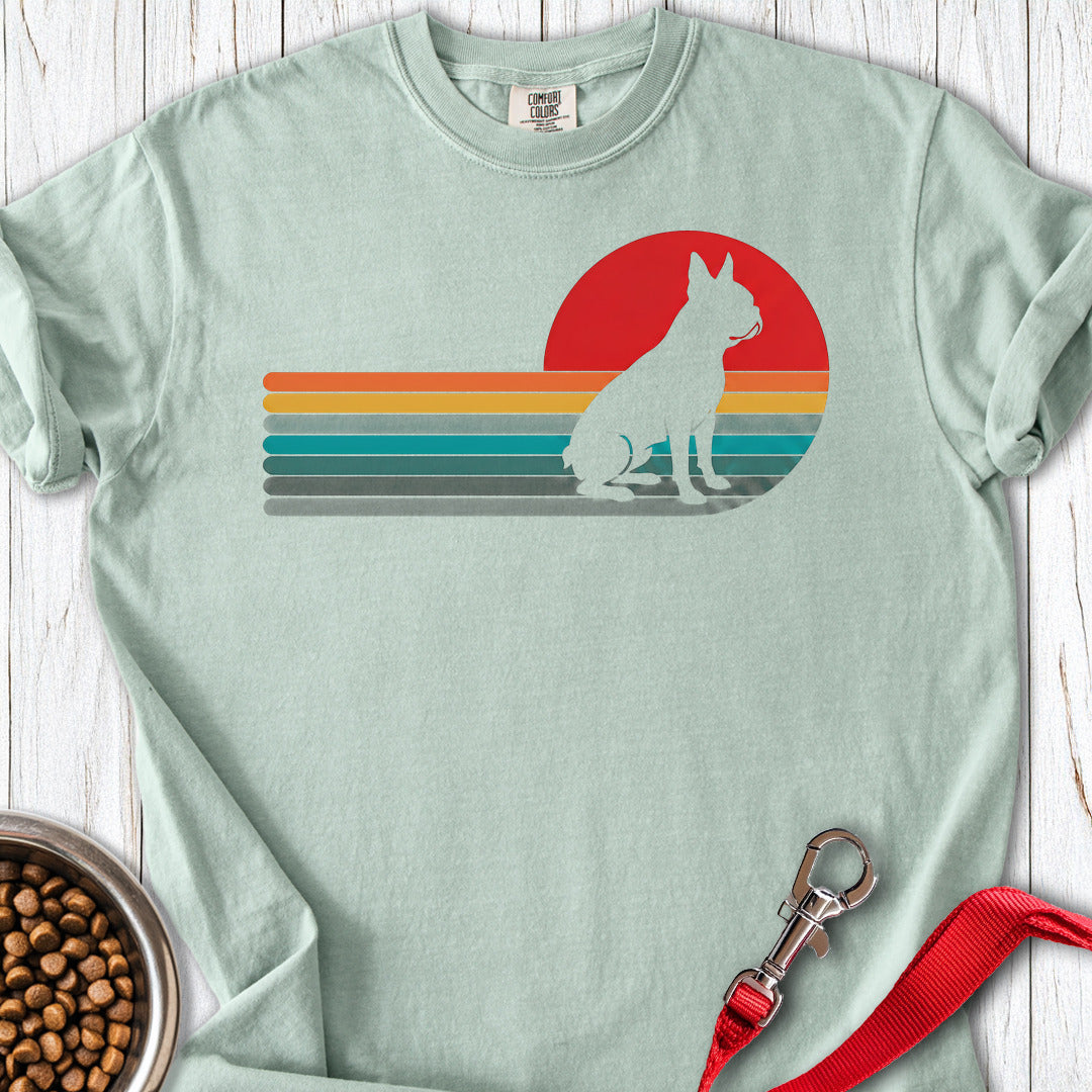 Boston Terrier Retro Sunset Premium Tee — Bay
