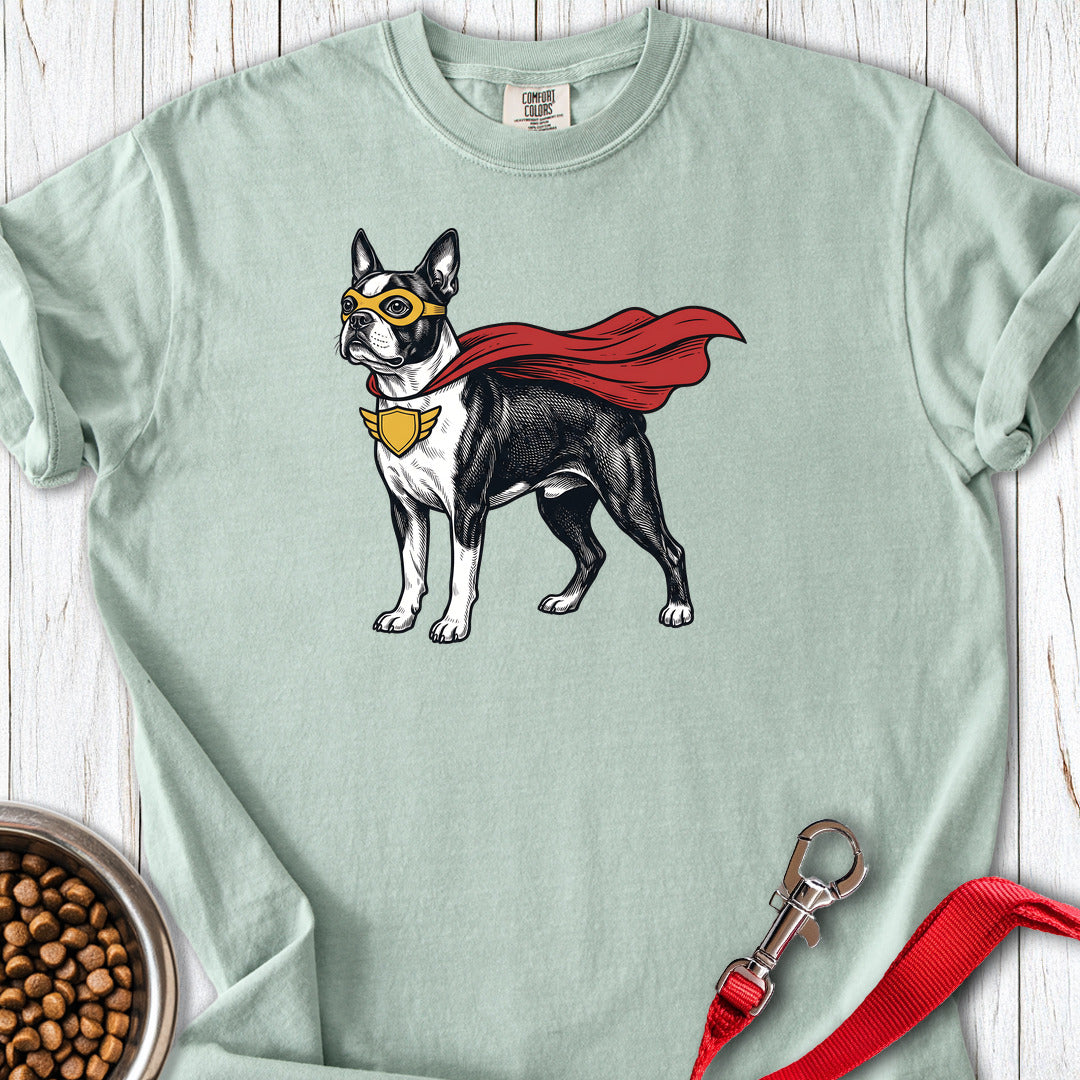 Boston Terrier Superhero Premium Tee — Bay