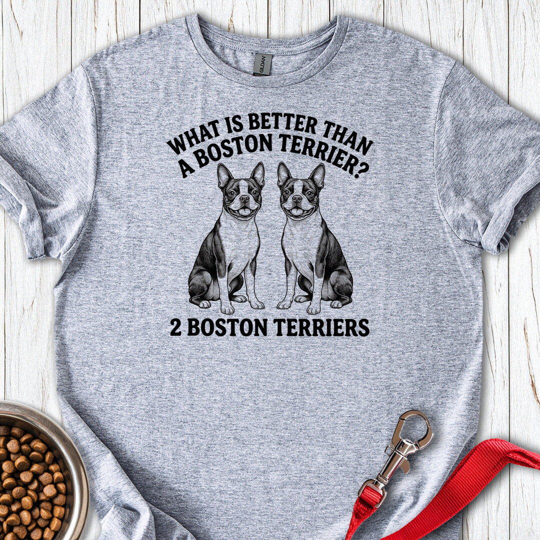 Boston Terrier What Is Better Than One — Sport Grey