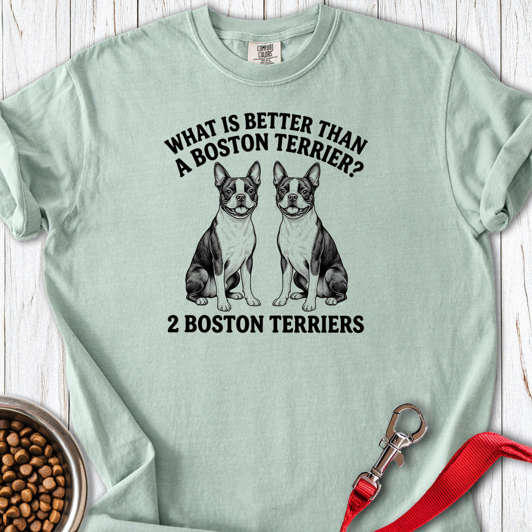 Boston Terrier What Is Better Than One Premium Tee — Bay