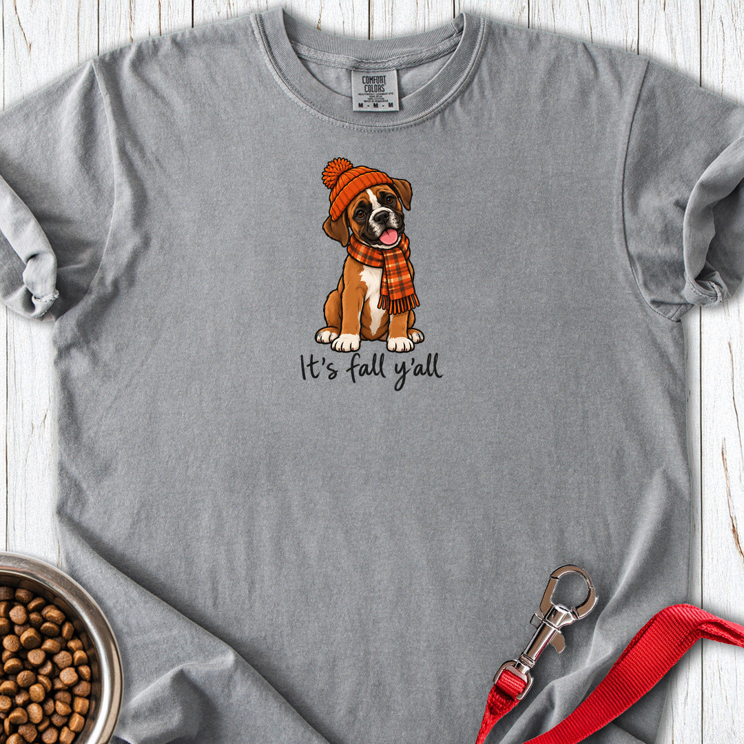 Boxer It's Fall Y'all Premium Tee — Grey