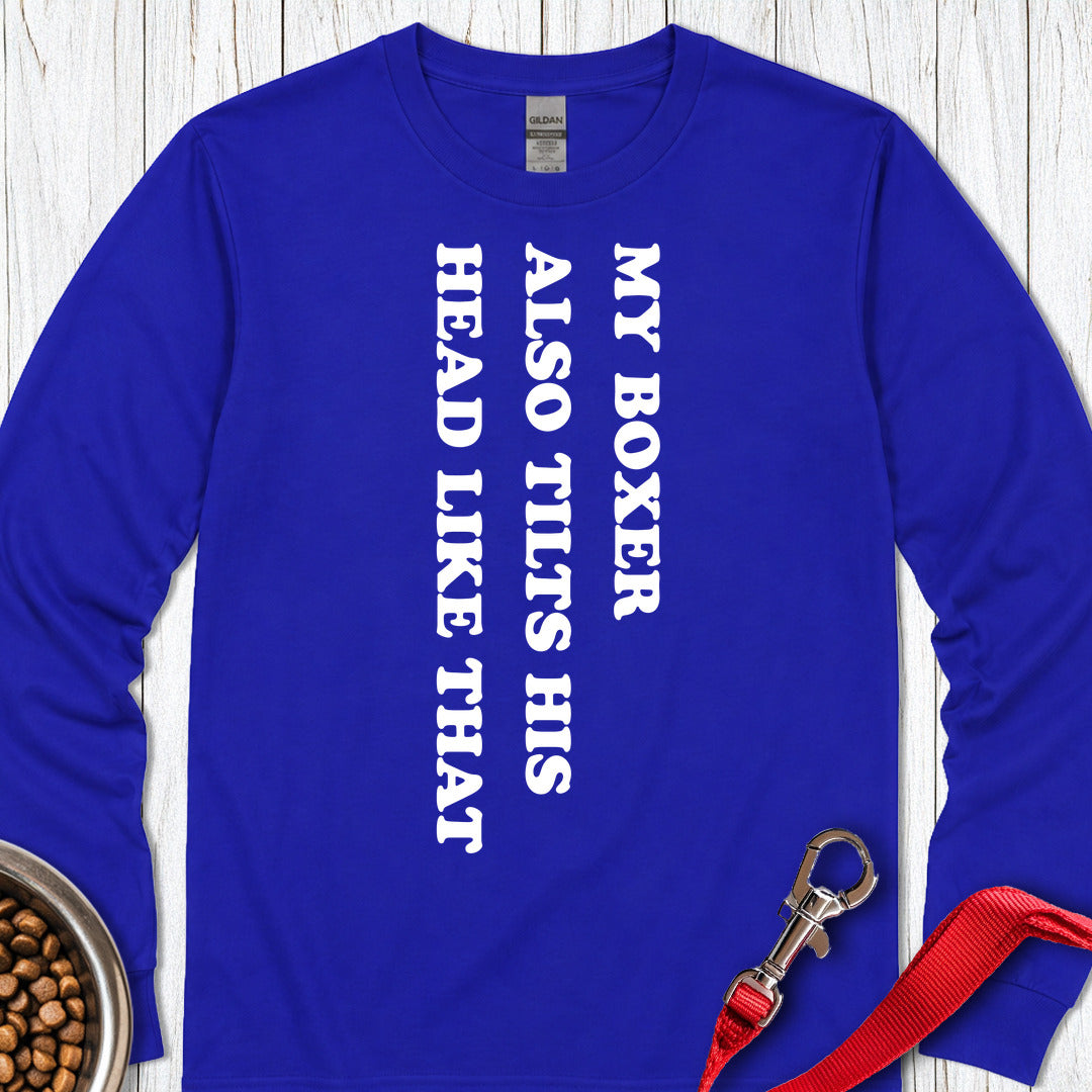 Boxer Tilt His Head Long Sleeve Royal