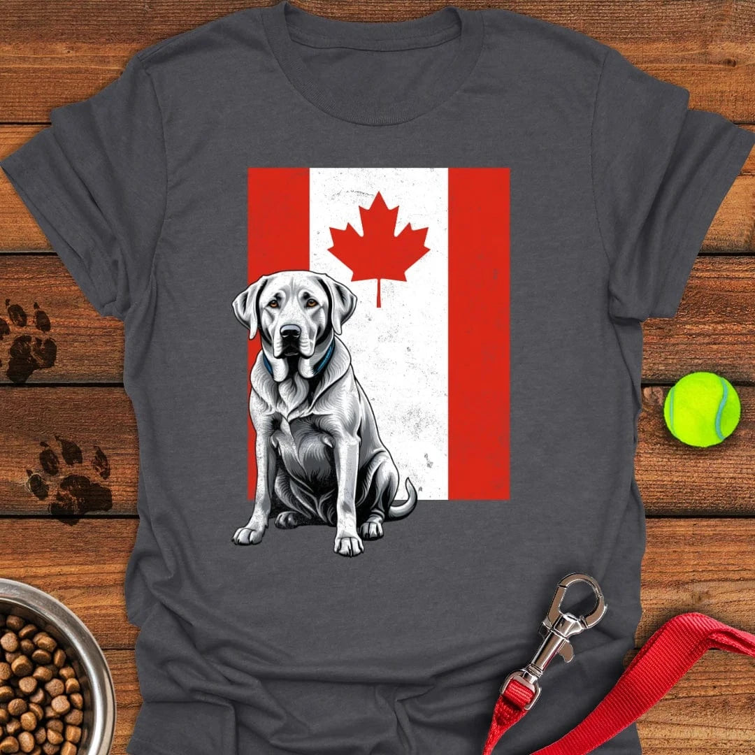 Silver Labrador Canada Flag T-Shirt Dark Heather