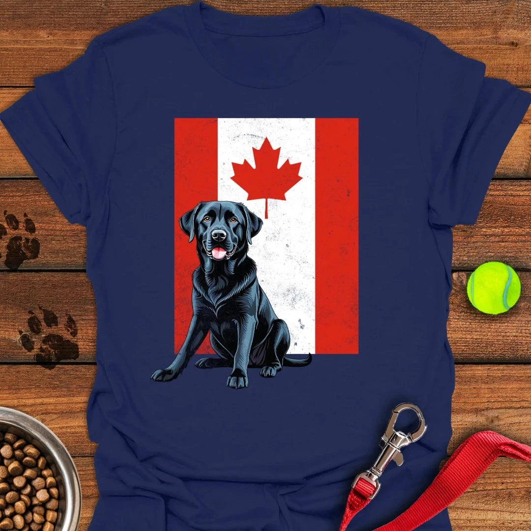 Black Labrador Canada Flag T-Shirt Navy