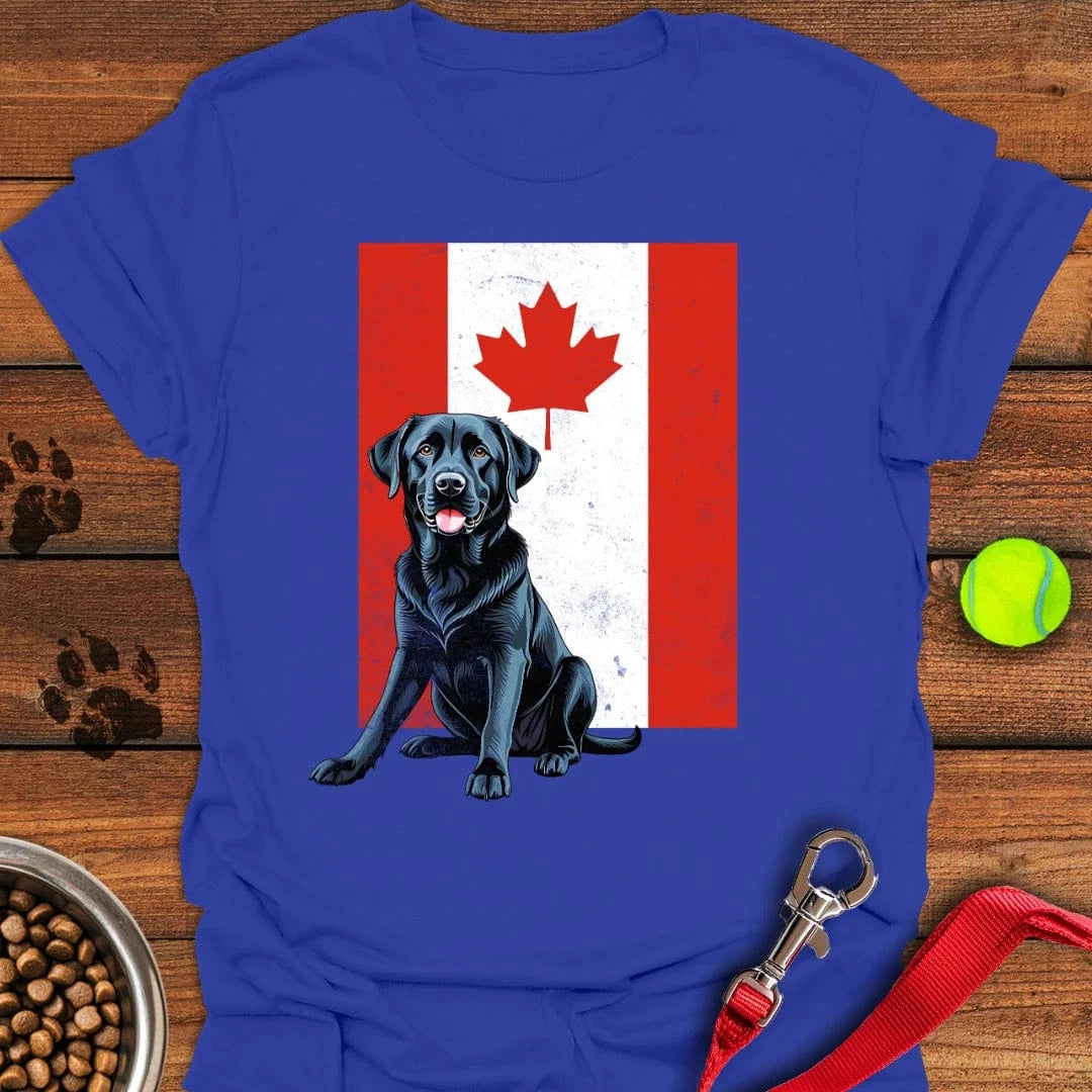 Black Labrador Canada Flag T-Shirt Royal