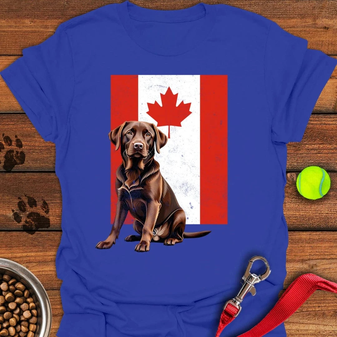 Chocolate Labrador Canada Flag T-Shirt Royal