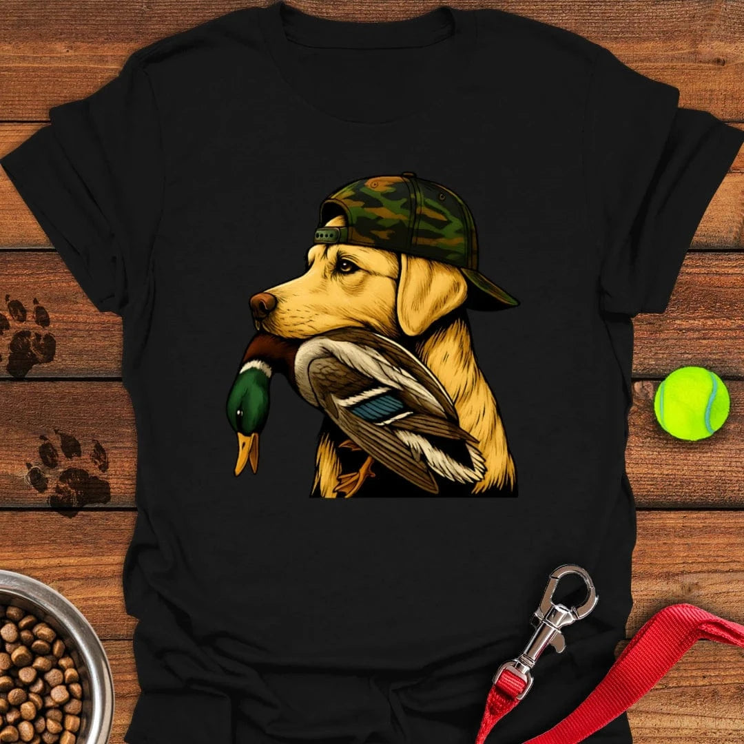 Yellow Labrador Hunting T-Shirt Black