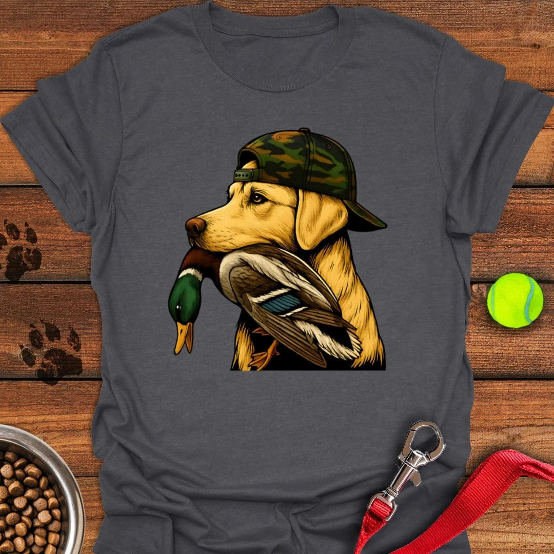 Yellow Labrador Hunting T-Shirt Dark Heather