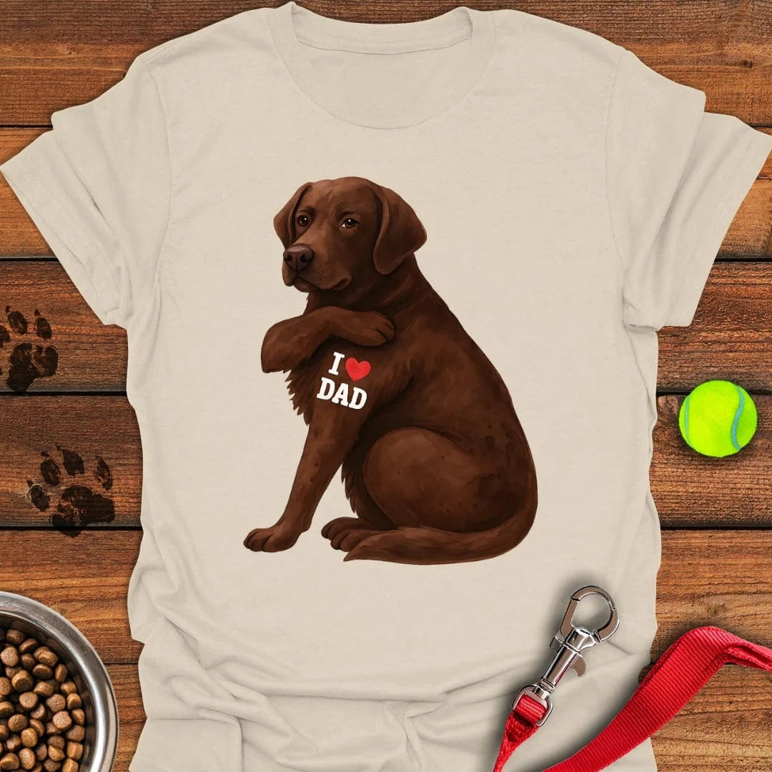 Chocolate Labrador I Love Dad T-Shirt Natural