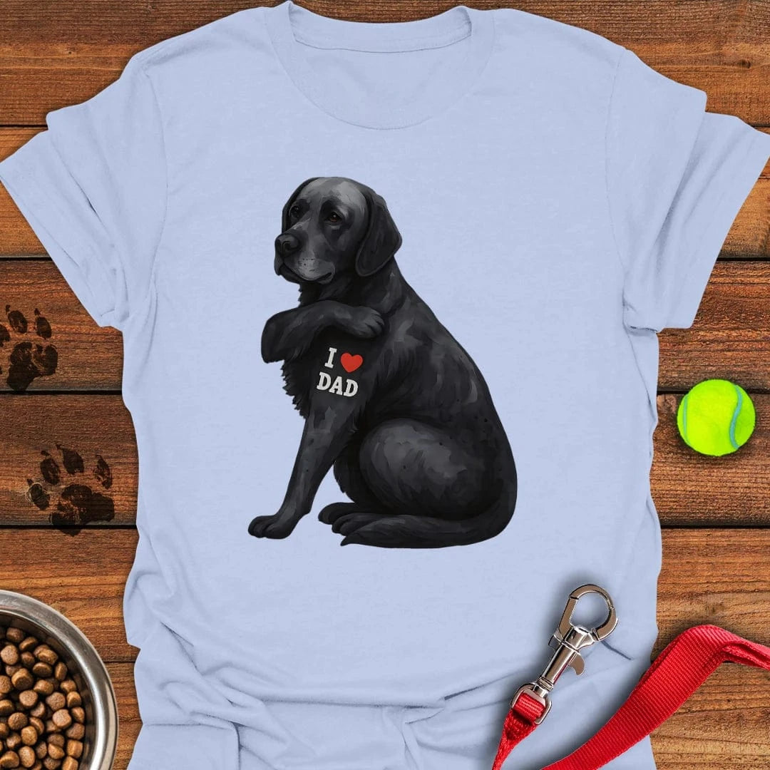 Black Labrador I Love Dad T-Shirt Light Blue