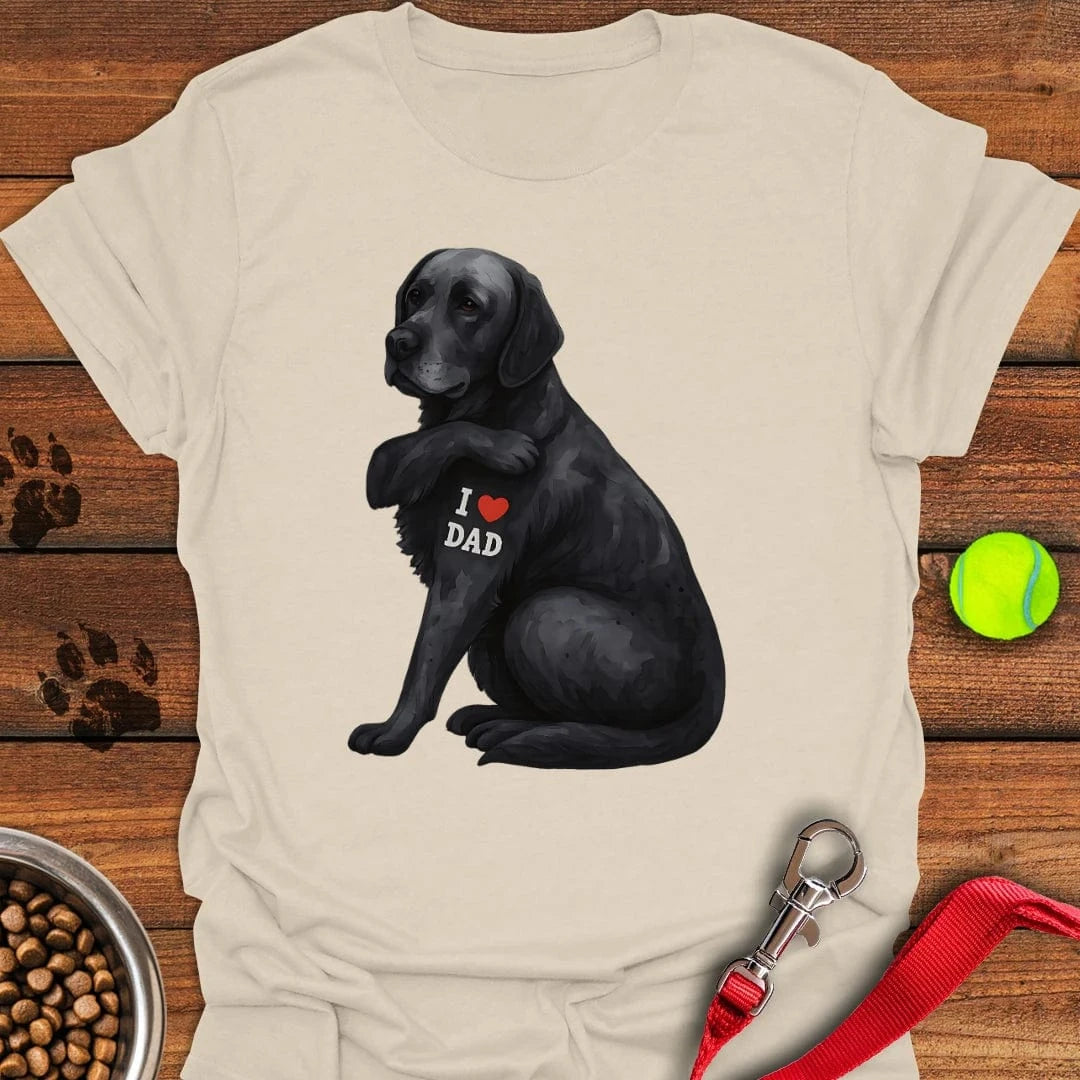 Black Labrador I Love Dad T-Shirt Natural