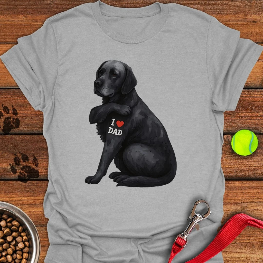 Black Labrador I Love Dad T-Shirt Sport Grey