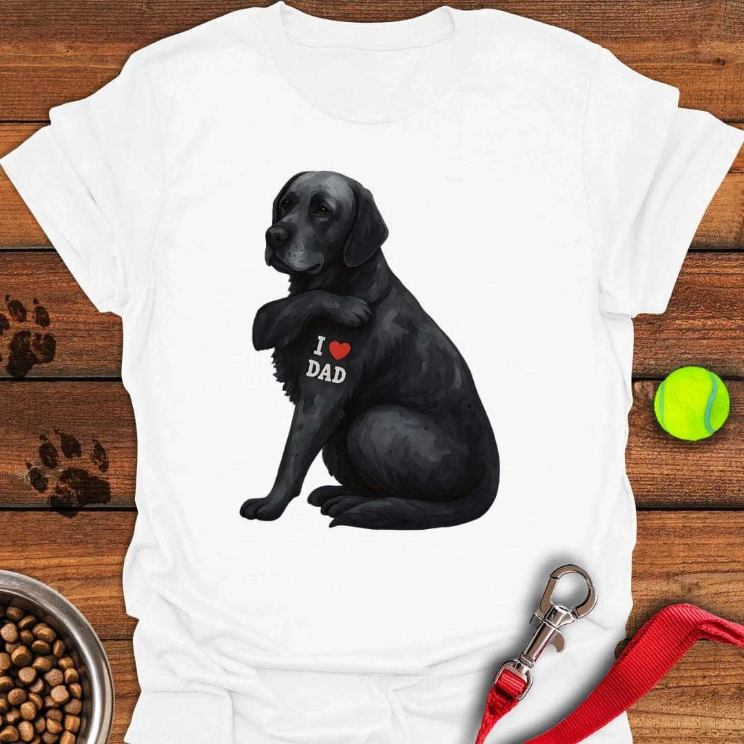 Black Labrador I Love Dad T-Shirt White