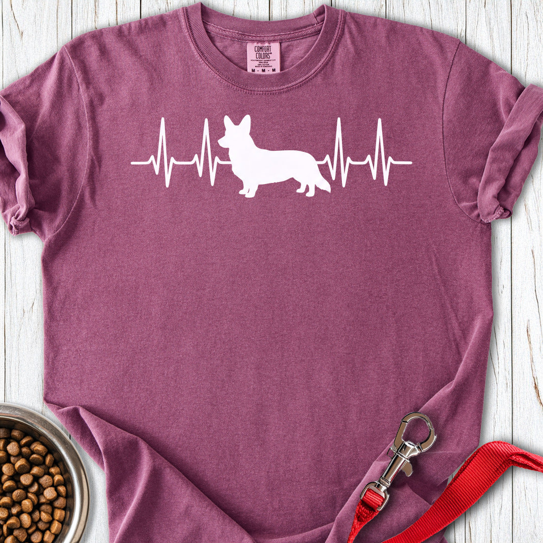 Cardigan Welsh Corgi Heartbeat Premium Tee — Berry