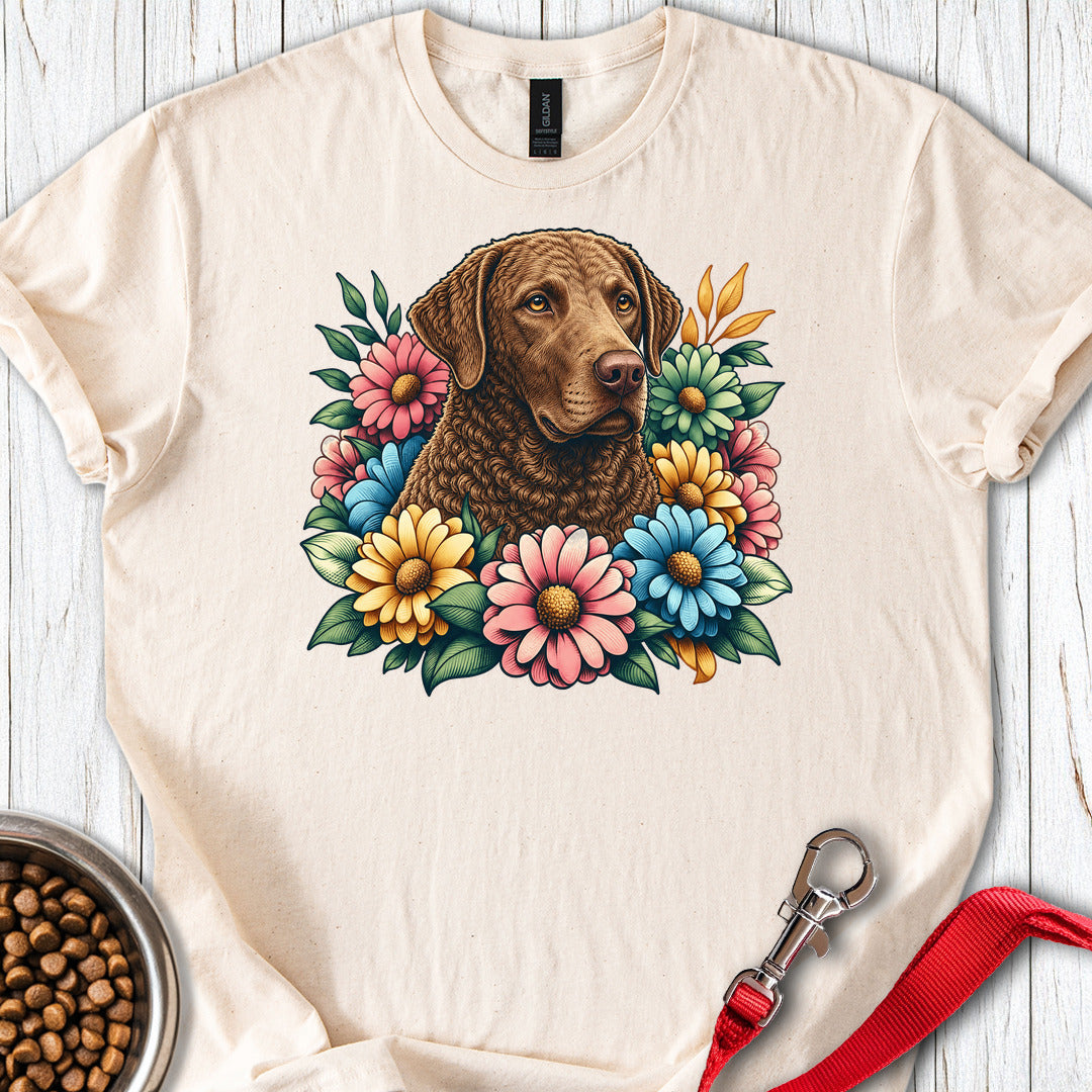 Chesapeake Bay Retriever Flower Wreath — Natural
