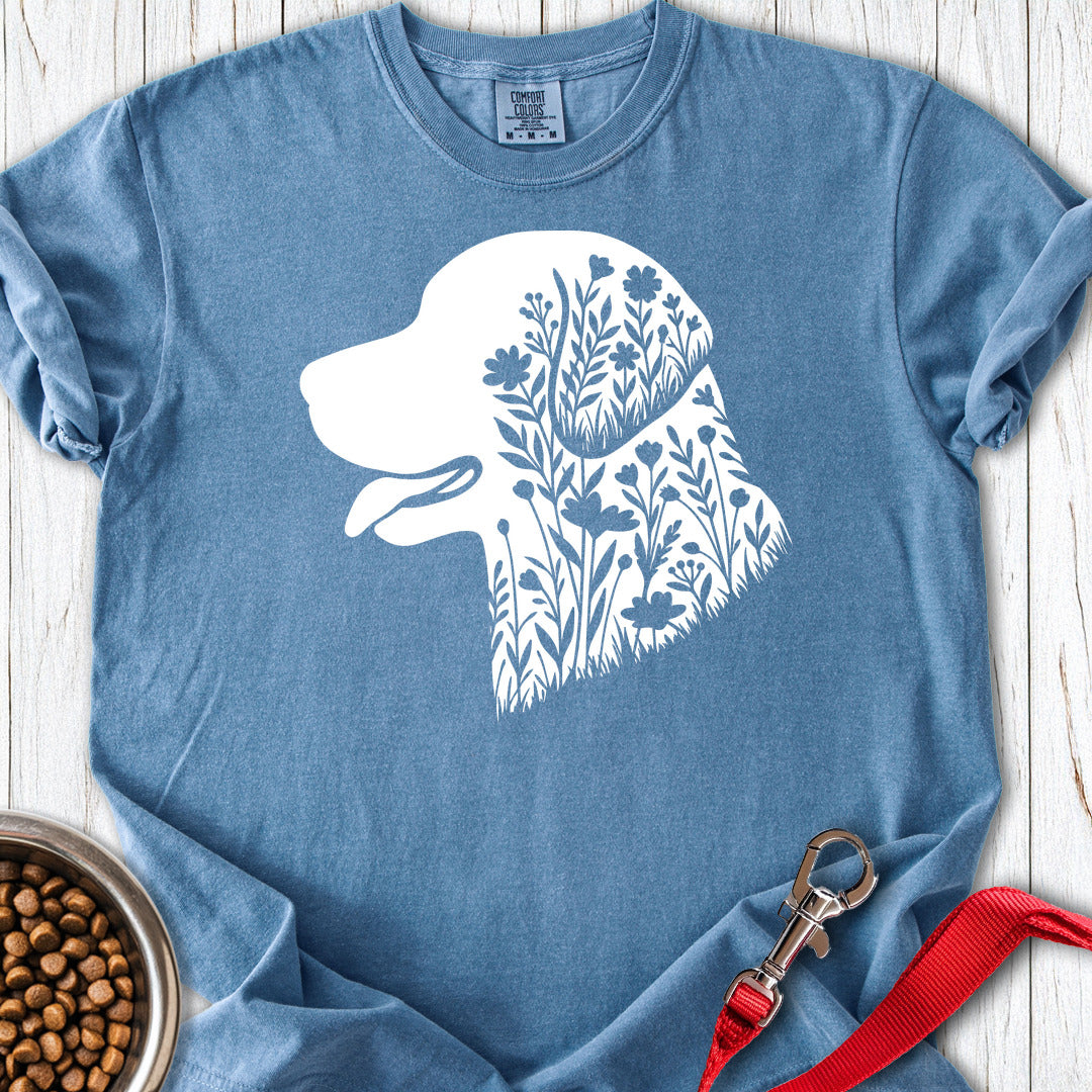 Chesapeake Bay Retriever Flowers Premium Tee — Blue Jean