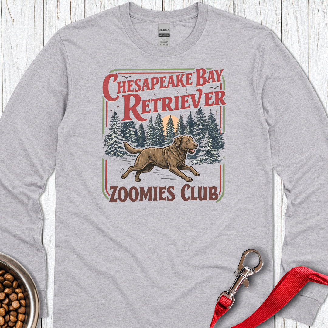 Chesapeake Bay Retriever Zoomies Club Long Sleeve — Sport Grey